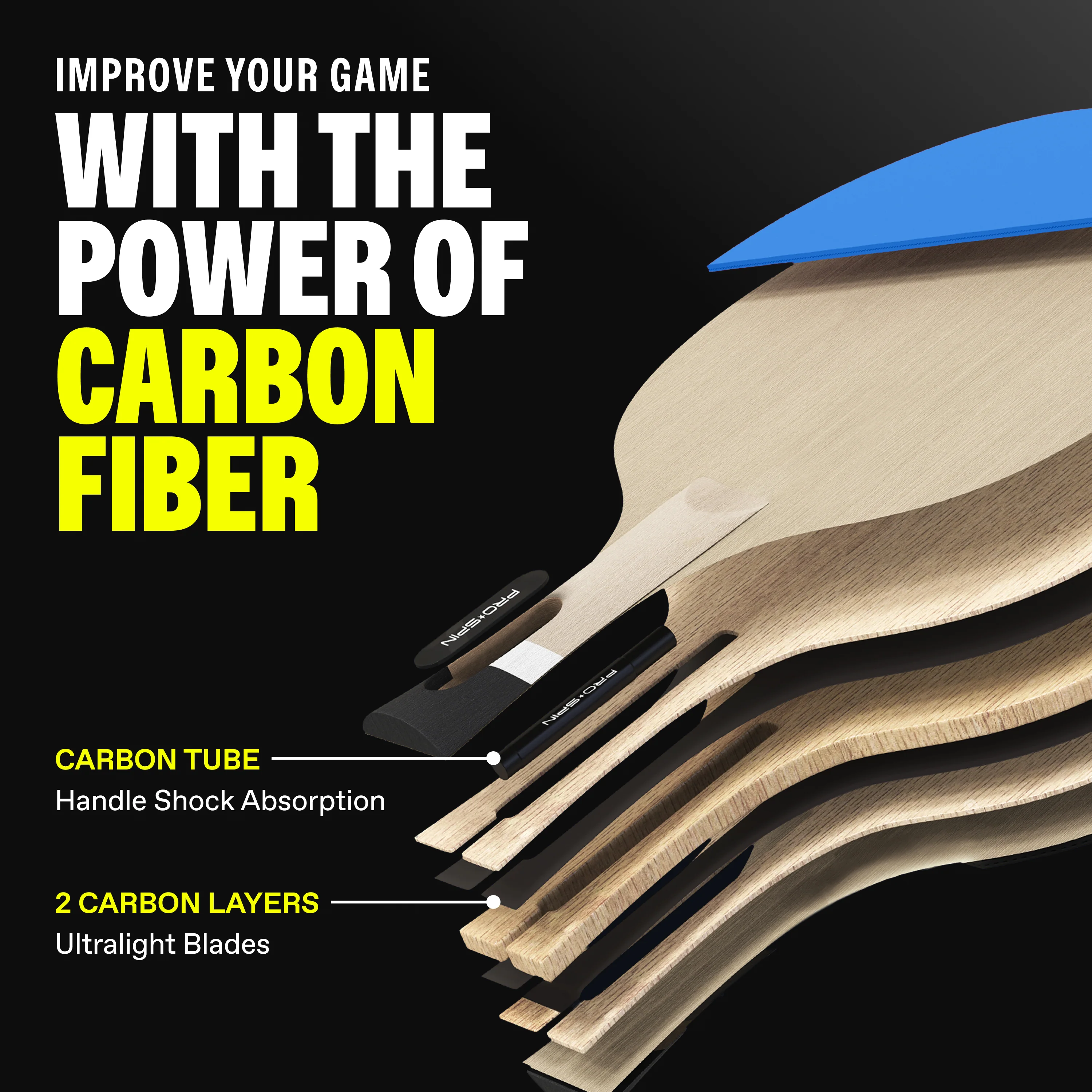 Carbon Fiber Ping Pong Paddles - 4-Player Competition Set - Image 11