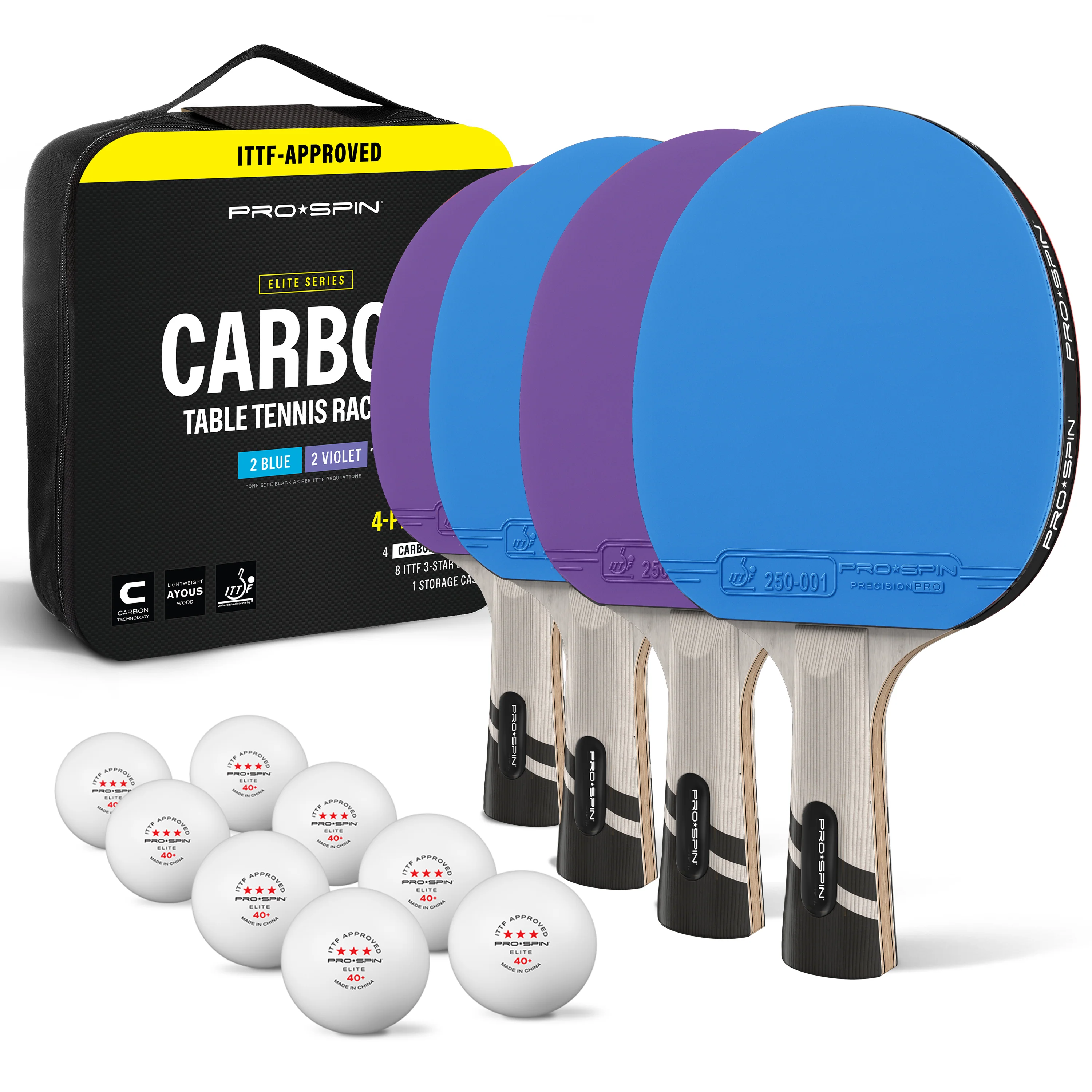 Carbon Fiber Ping Pong Paddles - 4-Player Competition Set - Image 17