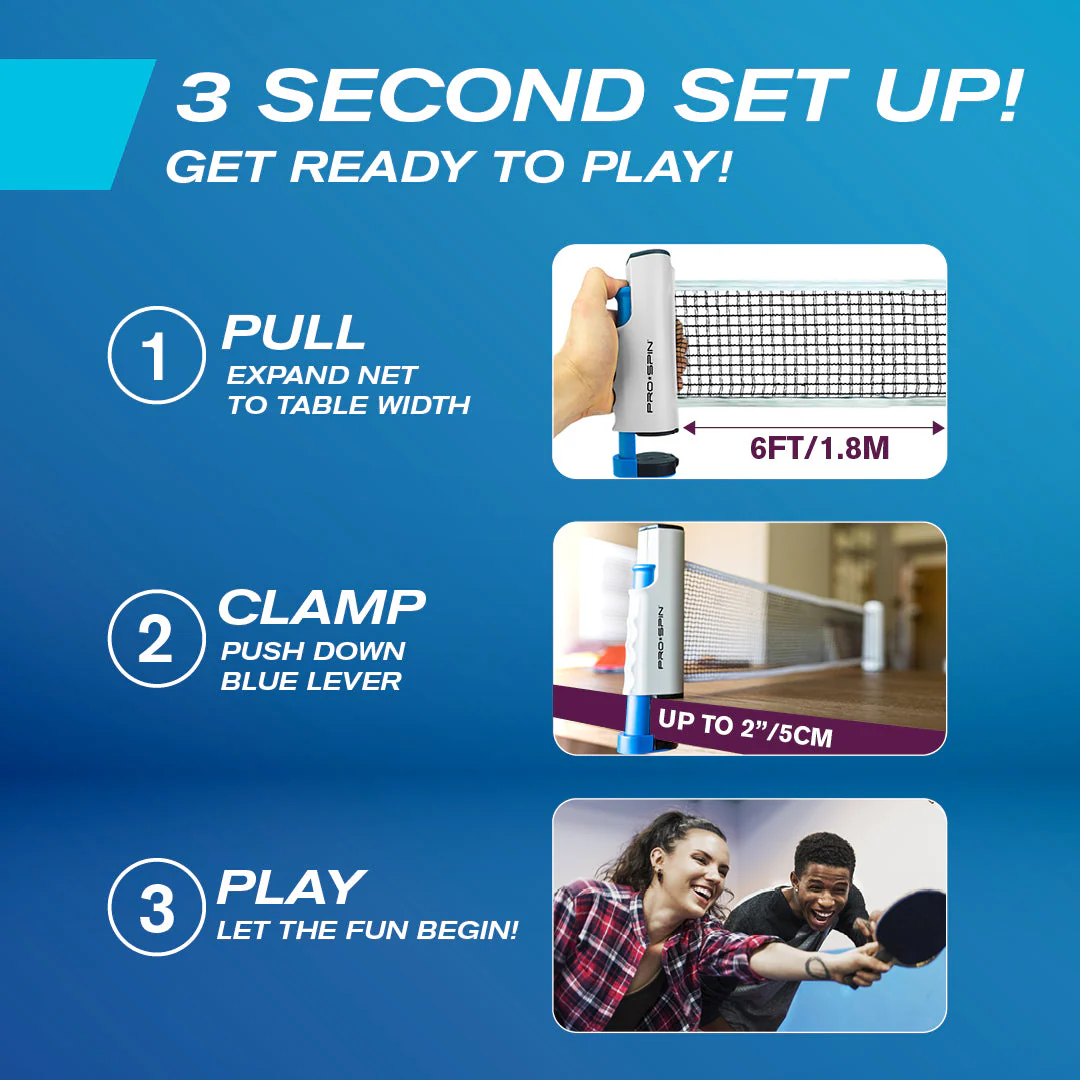 All-In-One Ping Pong Set, Ultra Comfort Paddles - Image 4