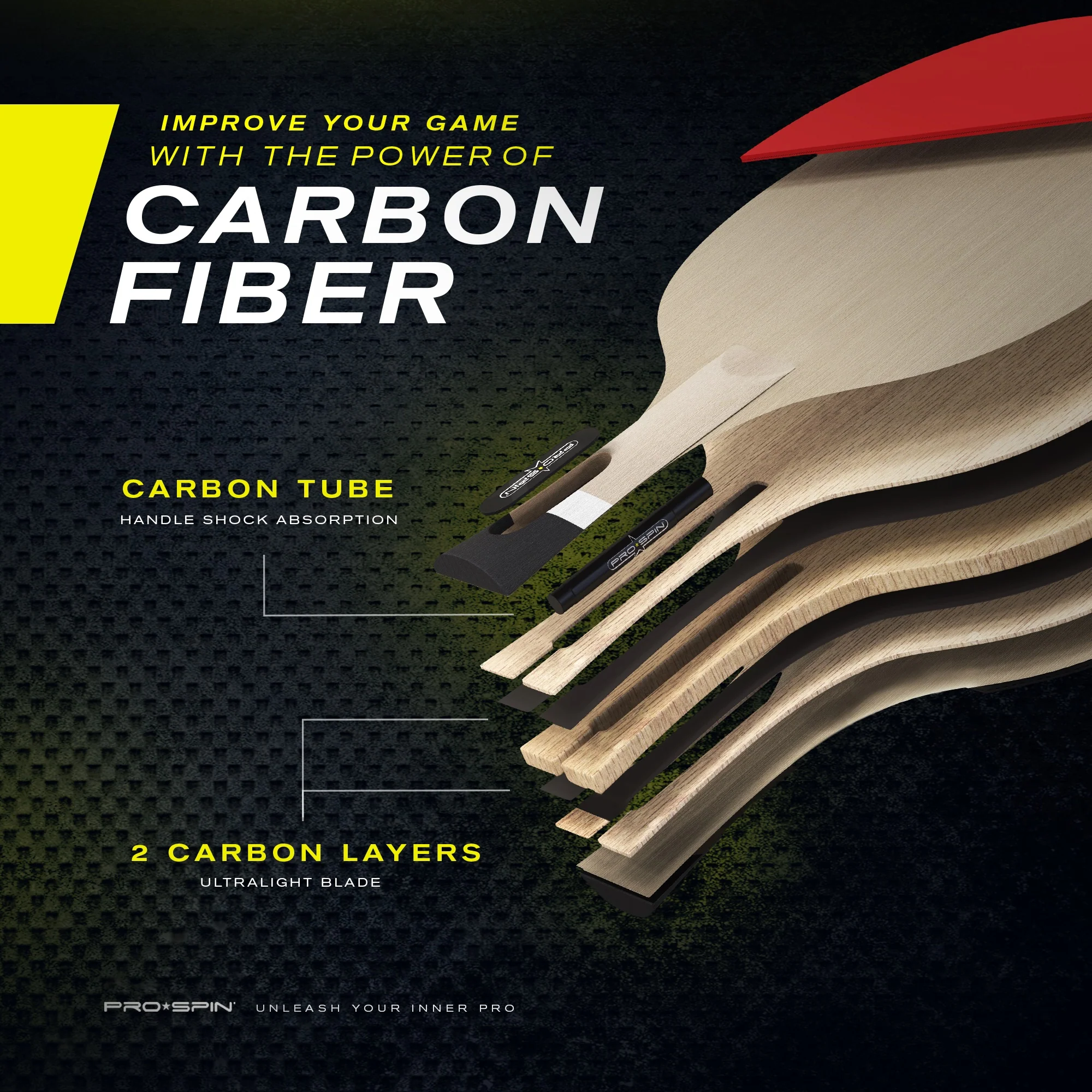 Carbon Fiber Ping Pong Paddle, Penhold Grip - Image 5