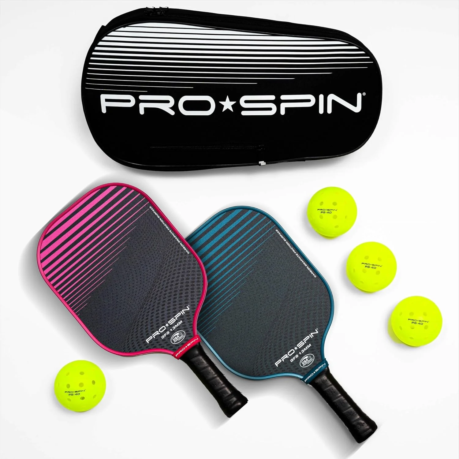 GFS-13 Pickleball Paddles 2-Player Set with Balls - Image 16