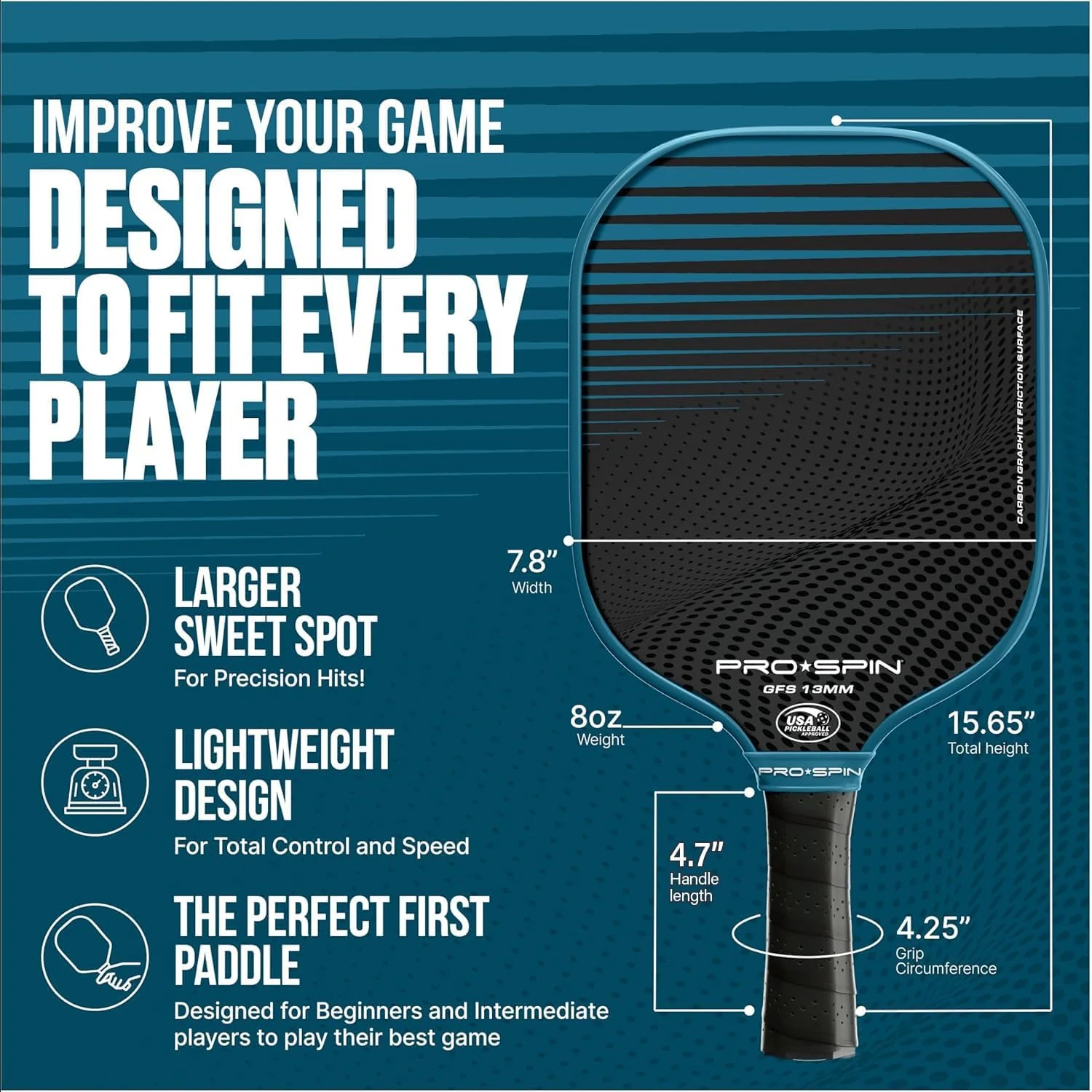 GFS-13 Pickleball Paddles 2-Player Set with Balls - Image 4