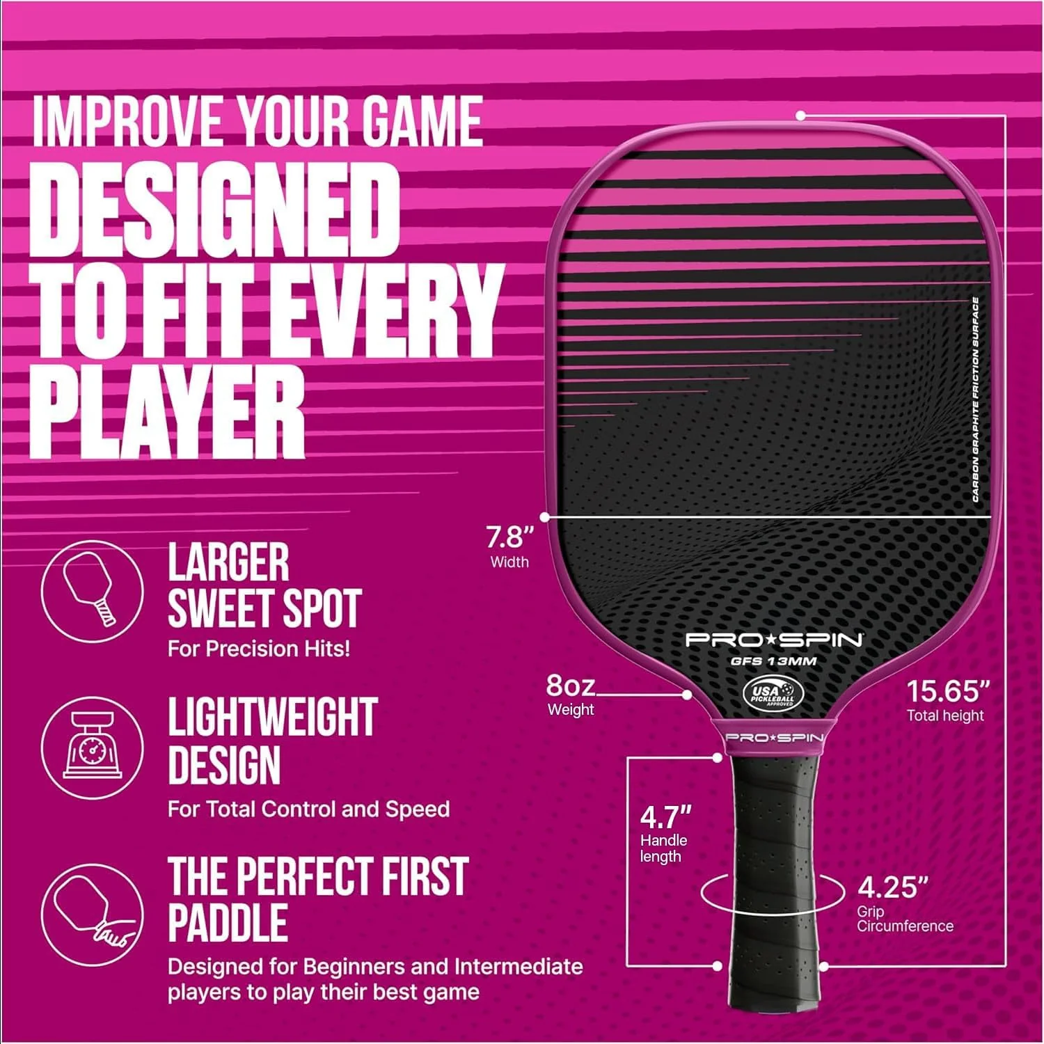 GFS-13 Pickleball Paddles 2-Player Set with Balls - Image 47